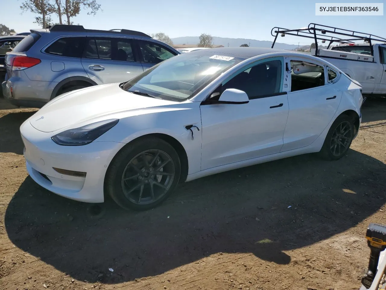 2022 Tesla Model 3 VIN: 5YJ3E1EB5NF363546 Lot: 76075414