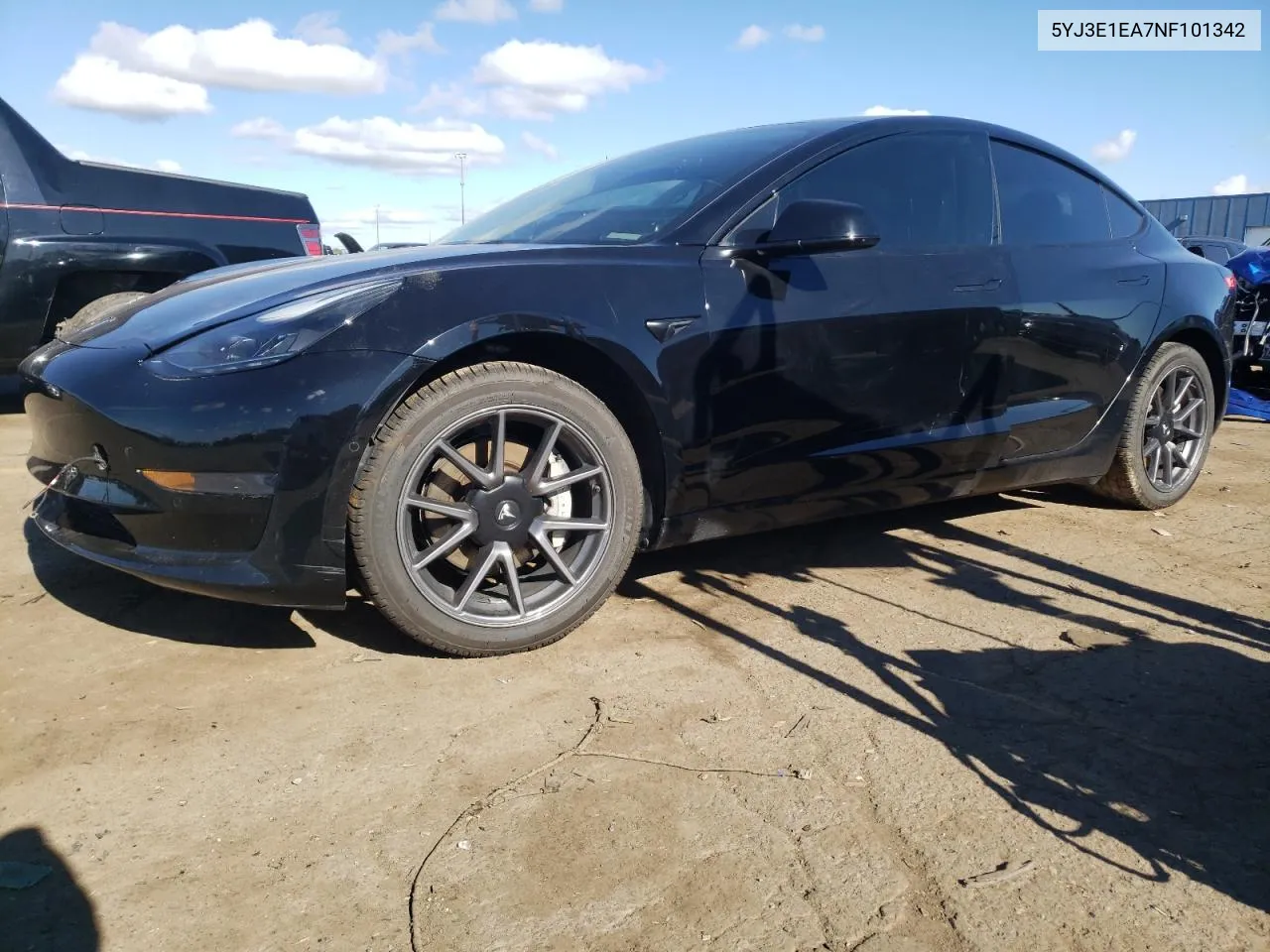 2022 Tesla Model 3 VIN: 5YJ3E1EA7NF101342 Lot: 76110694