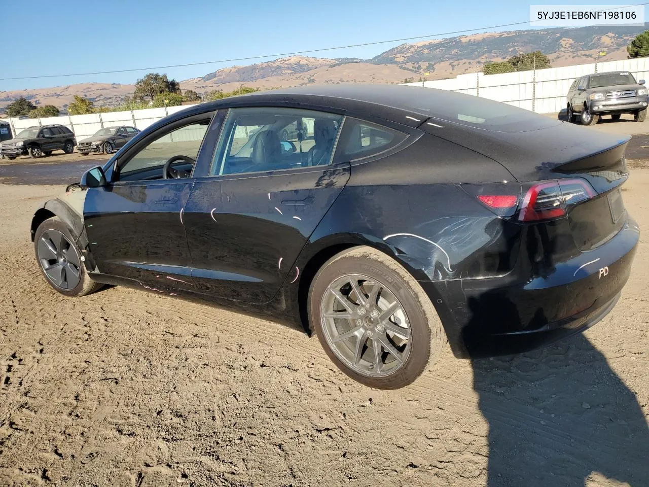 2022 Tesla Model 3 VIN: 5YJ3E1EB6NF198106 Lot: 76122144