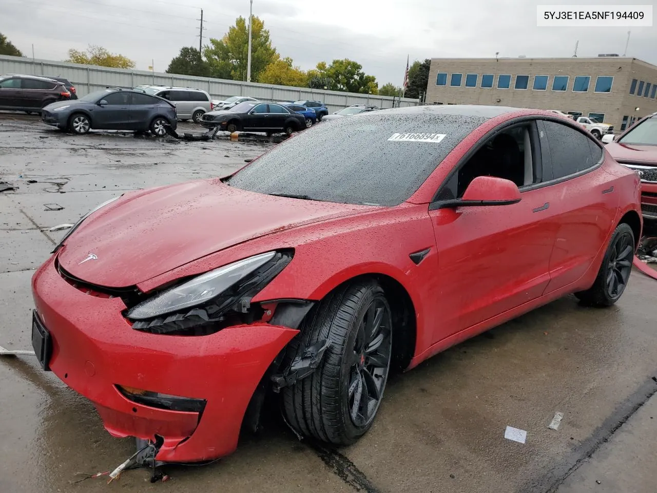 5YJ3E1EA5NF194409 2022 Tesla Model 3