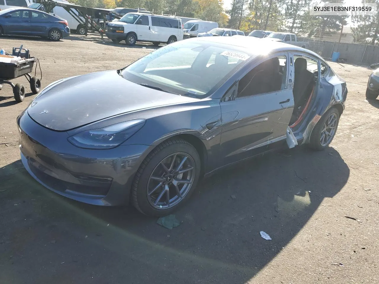 2022 Tesla Model 3 VIN: 5YJ3E1EB3NF319559 Lot: 76528944