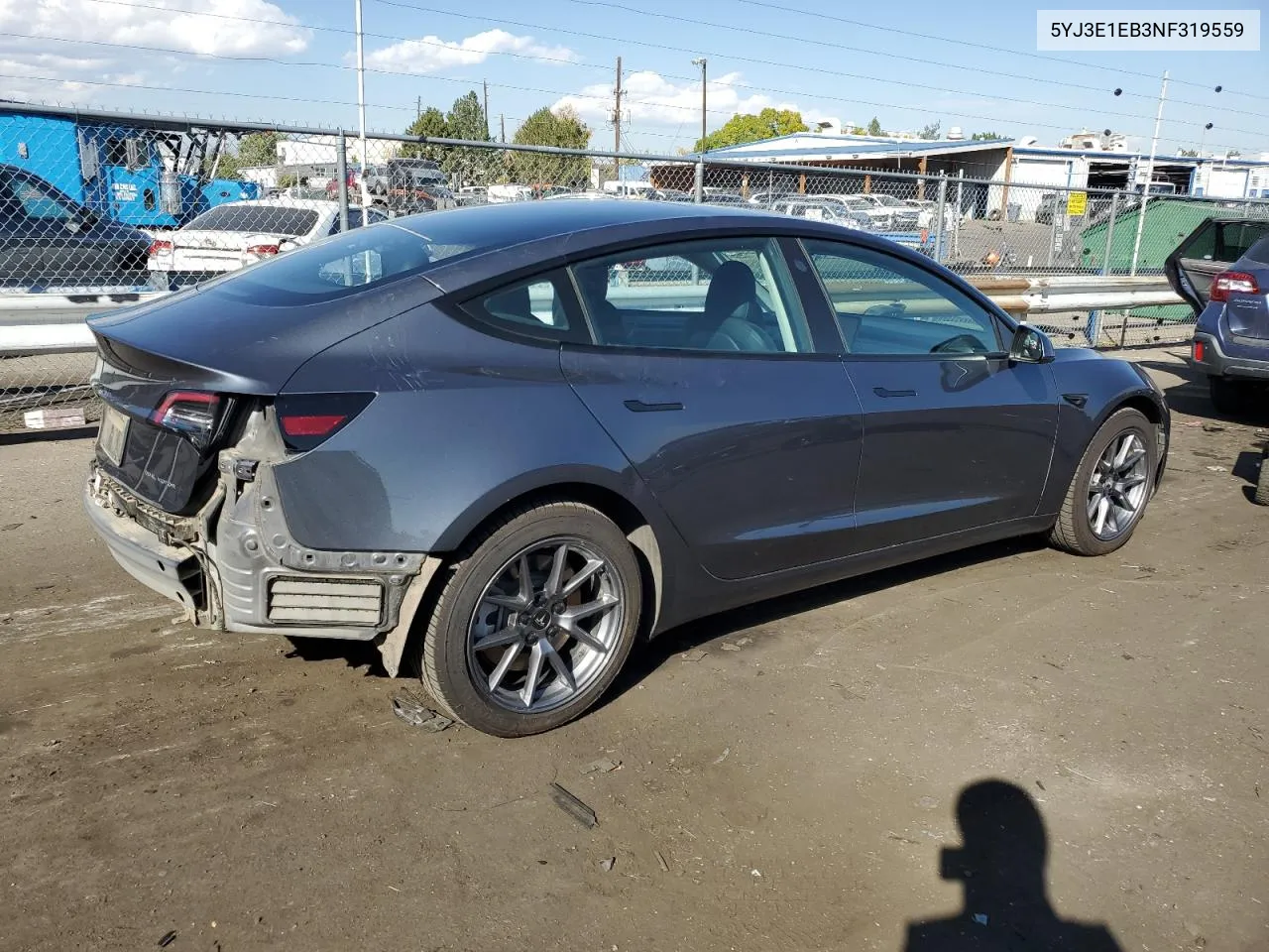 2022 Tesla Model 3 VIN: 5YJ3E1EB3NF319559 Lot: 76528944