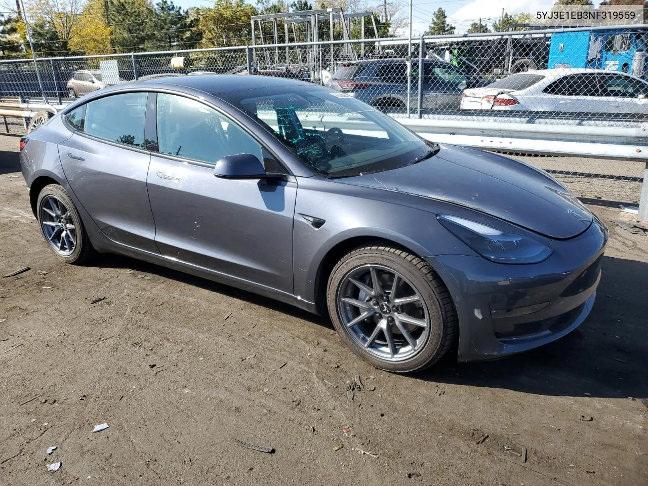 2022 Tesla Model 3 VIN: 5YJ3E1EB3NF319559 Lot: 76528944