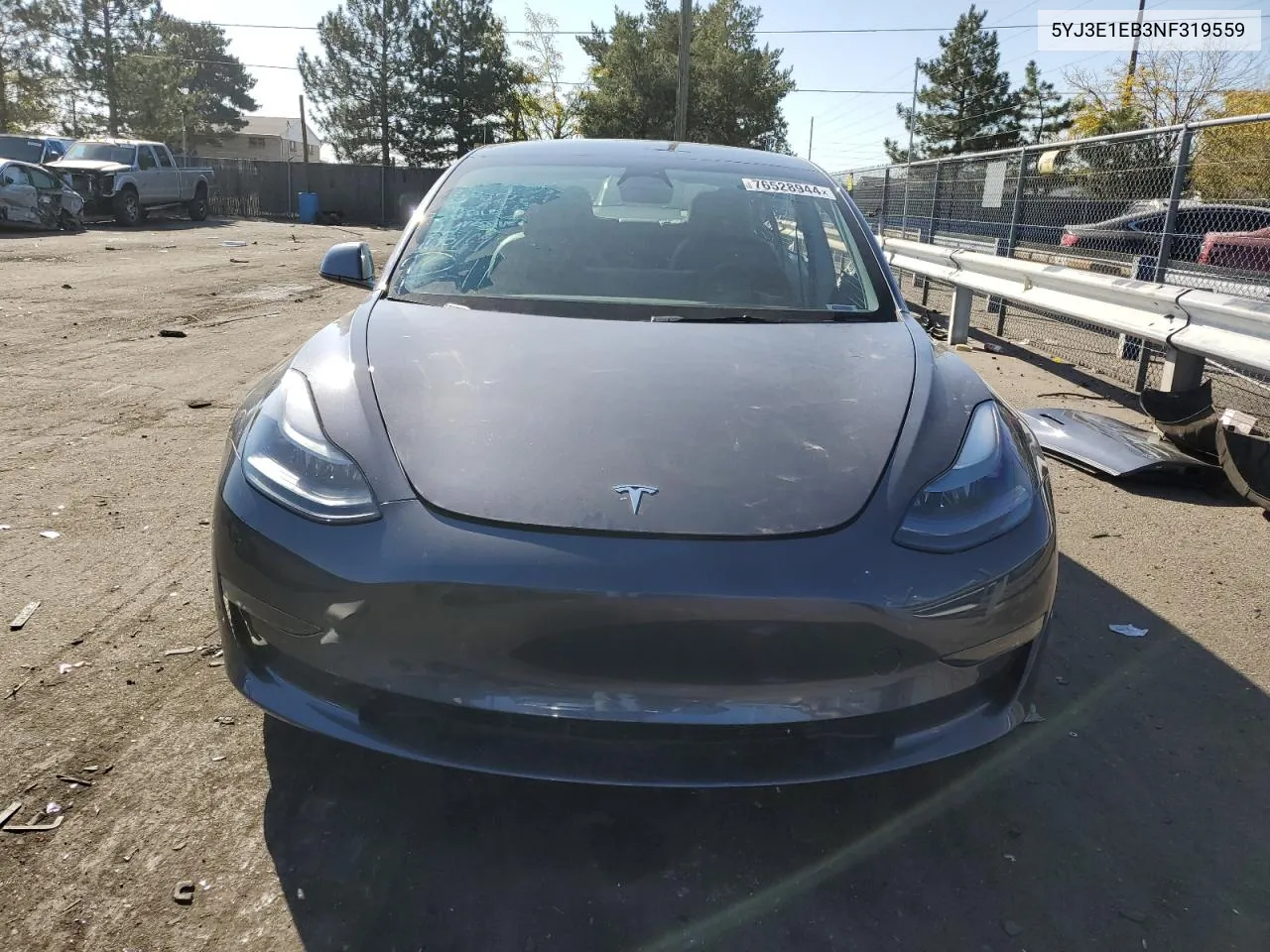 2022 Tesla Model 3 VIN: 5YJ3E1EB3NF319559 Lot: 76528944