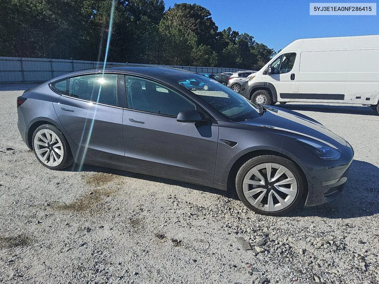 2022 Tesla Model 3 VIN: 5YJ3E1EA0NF286415 Lot: 76592604