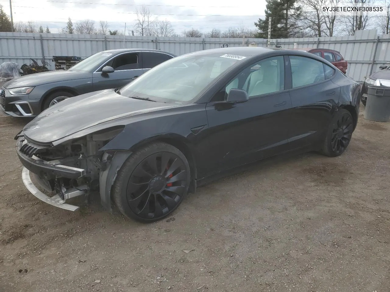 2022 Tesla Model 3 VIN: 5YJ3E1ECXNF308535 Lot: 76698954