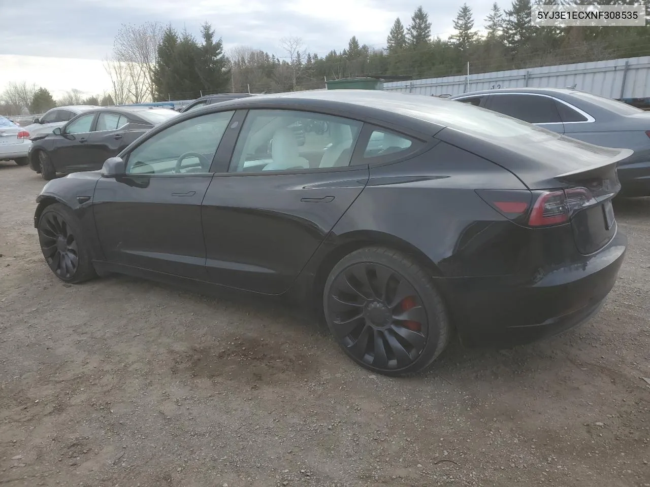 2022 Tesla Model 3 VIN: 5YJ3E1ECXNF308535 Lot: 76698954