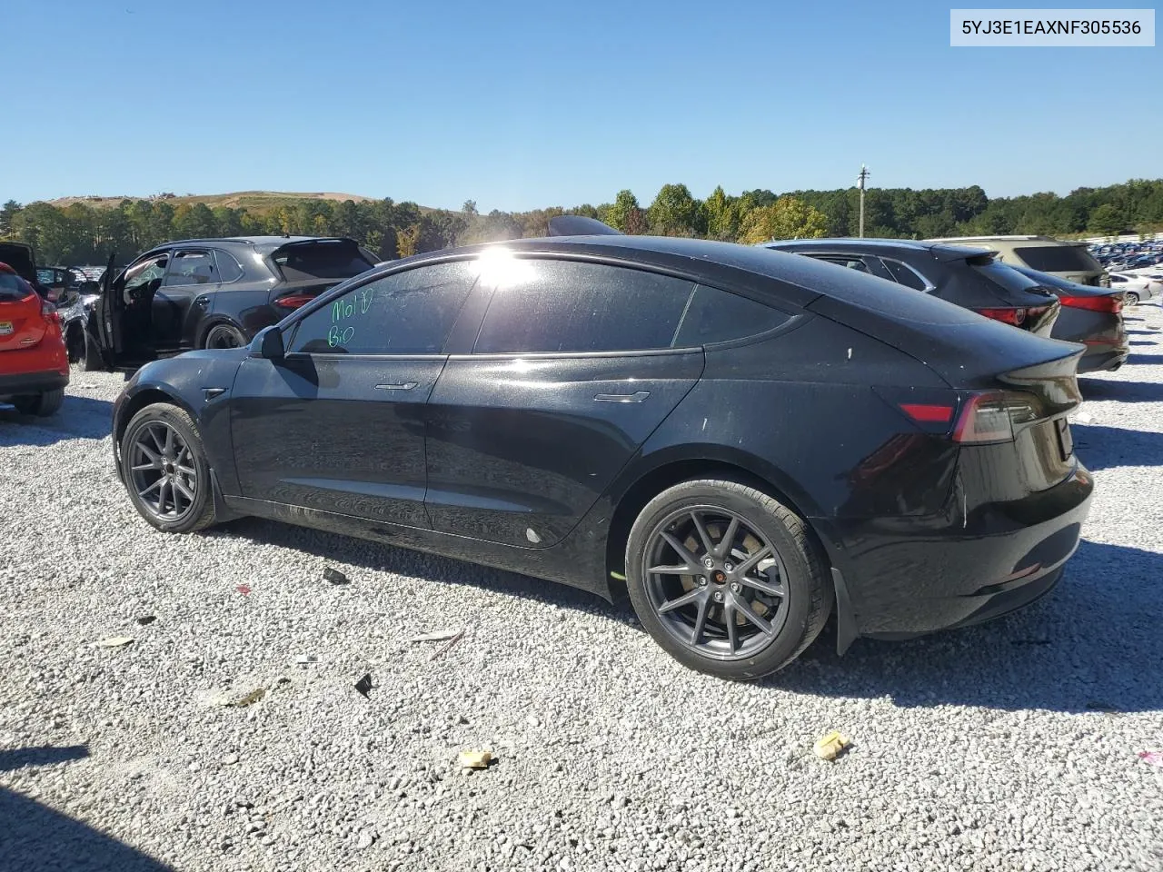 2022 Tesla Model 3 VIN: 5YJ3E1EAXNF305536 Lot: 76774504