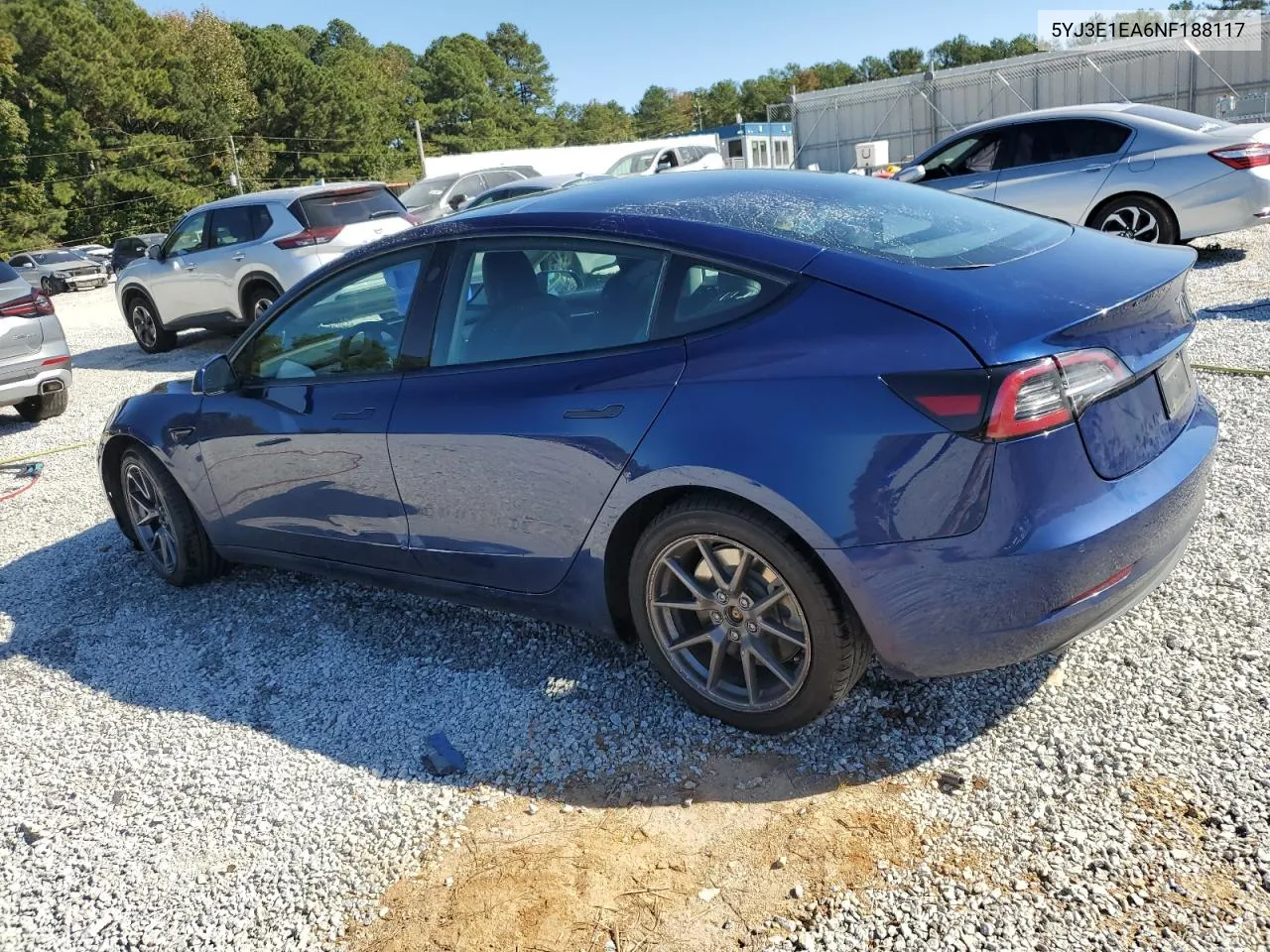 2022 Tesla Model 3 VIN: 5YJ3E1EA6NF188117 Lot: 77039424