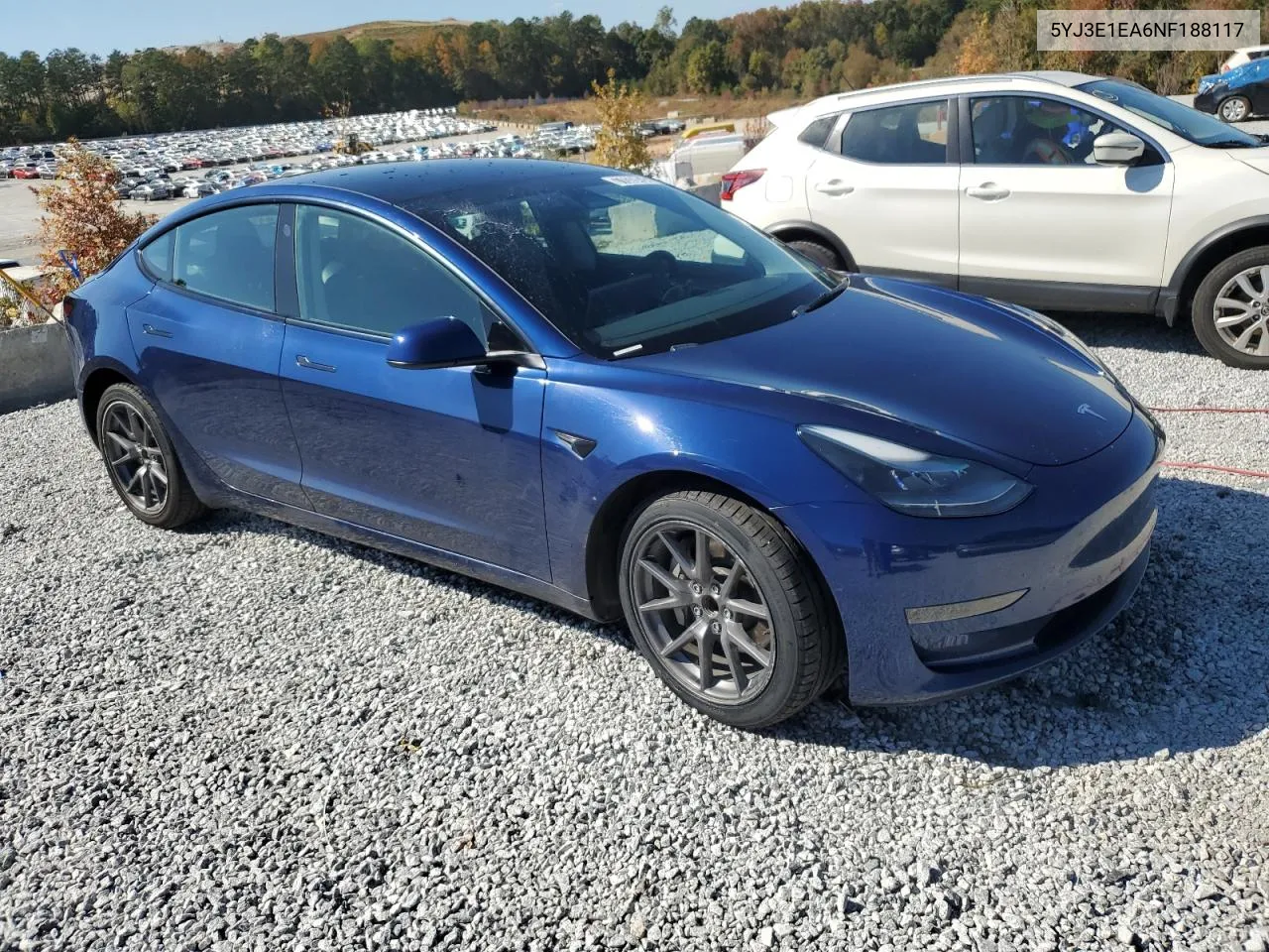 2022 Tesla Model 3 VIN: 5YJ3E1EA6NF188117 Lot: 77039424