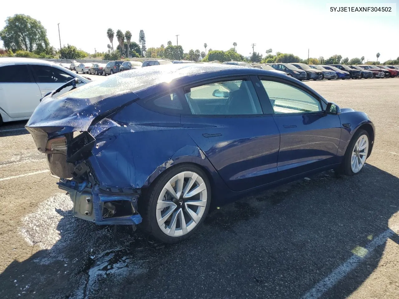 2022 Tesla Model 3 VIN: 5YJ3E1EAXNF304502 Lot: 77333144