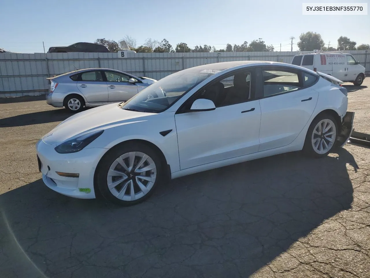 2022 Tesla Model 3 VIN: 5YJ3E1EB3NF355770 Lot: 77417544