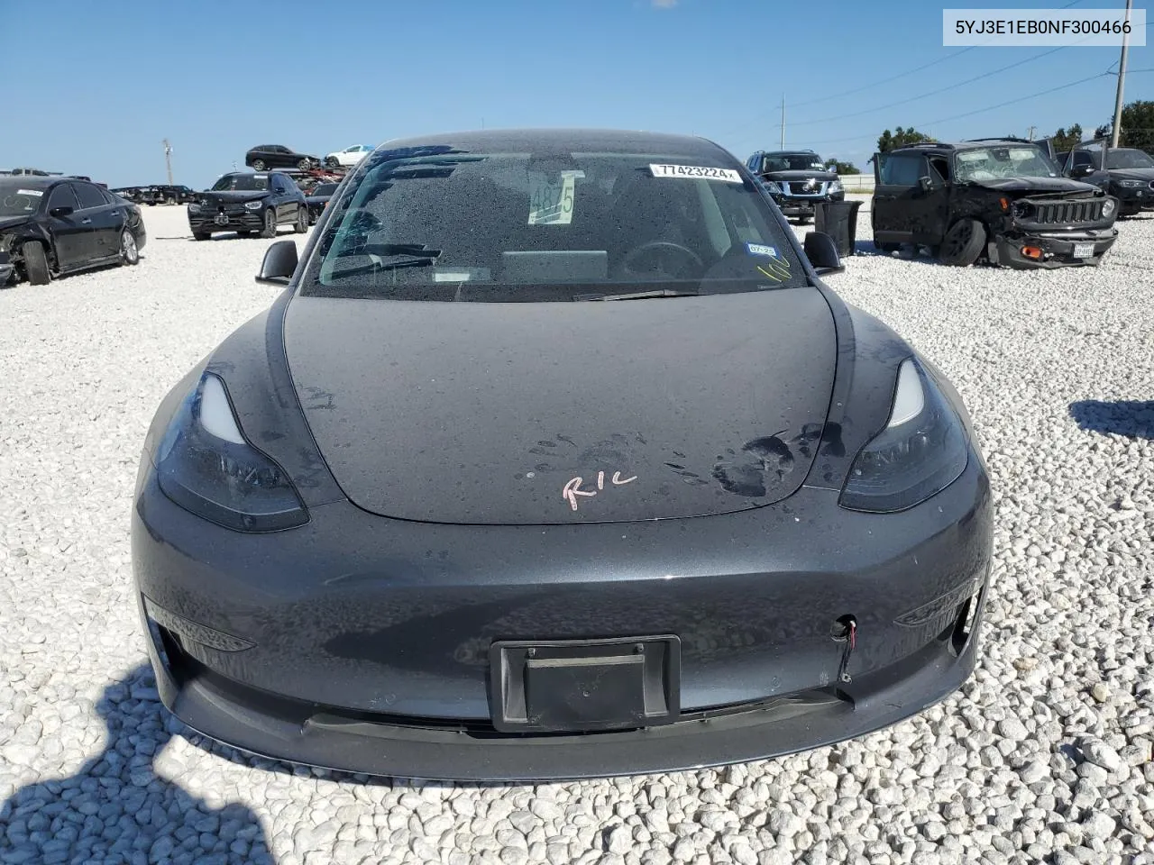 2022 Tesla Model 3 VIN: 5YJ3E1EB0NF300466 Lot: 77423224