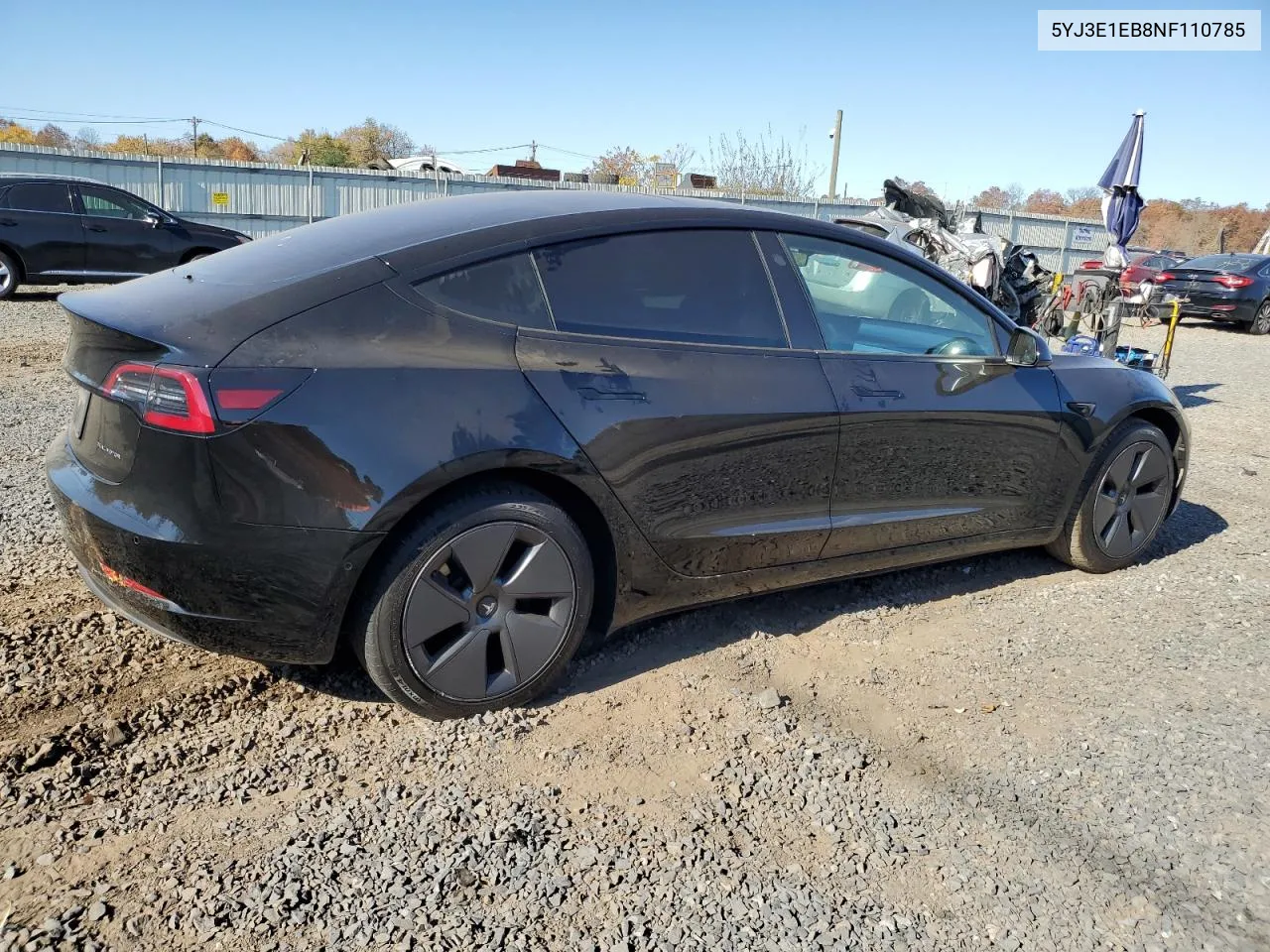 2022 Tesla Model 3 VIN: 5YJ3E1EB8NF110785 Lot: 77840944