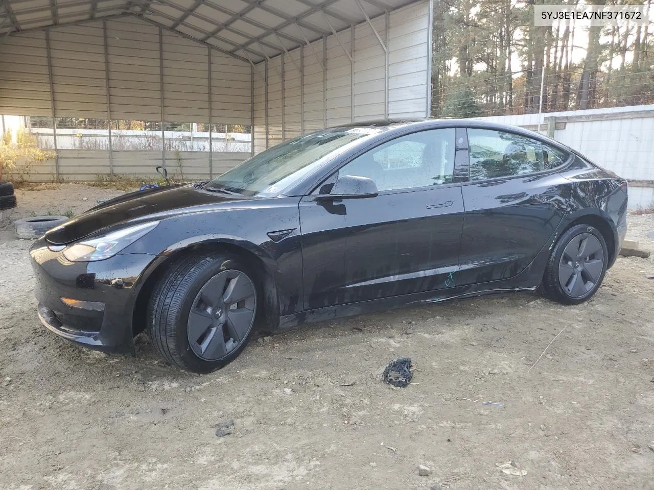 2022 Tesla Model 3 VIN: 5YJ3E1EA7NF371672 Lot: 77890504