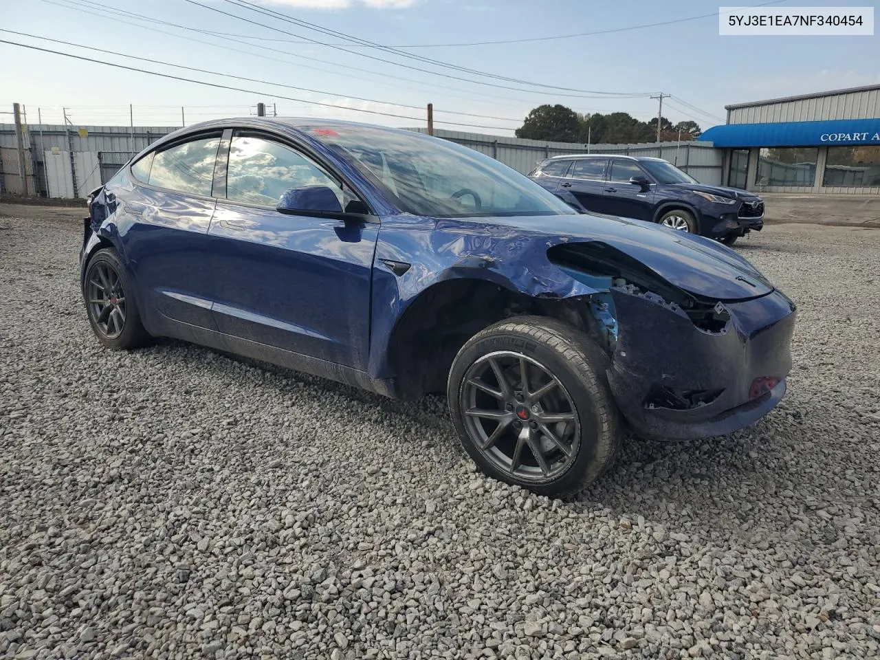 2022 Tesla Model 3 VIN: 5YJ3E1EA7NF340454 Lot: 77959444