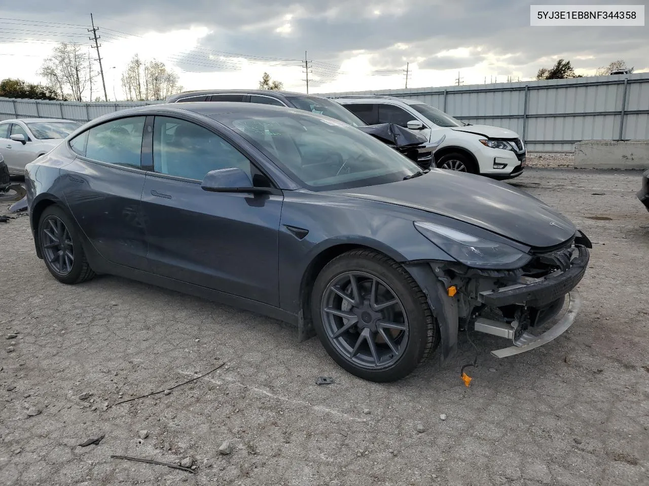 2022 Tesla Model 3 VIN: 5YJ3E1EB8NF344358 Lot: 78259724