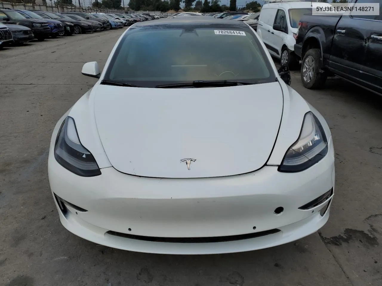 2022 Tesla Model 3 VIN: 5YJ3E1EA3NF148271 Lot: 78268414