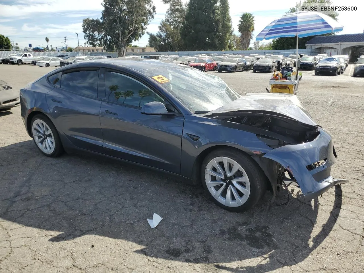 2022 Tesla Model 3 VIN: 5YJ3E1EB5NF253600 Lot: 78392274