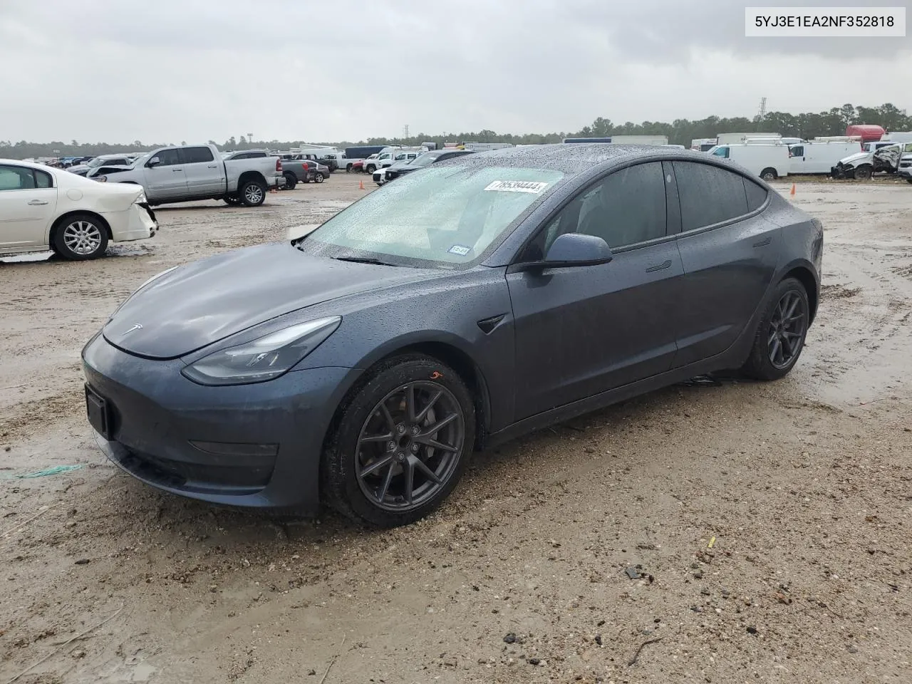 2022 Tesla Model 3 VIN: 5YJ3E1EA2NF352818 Lot: 78539444