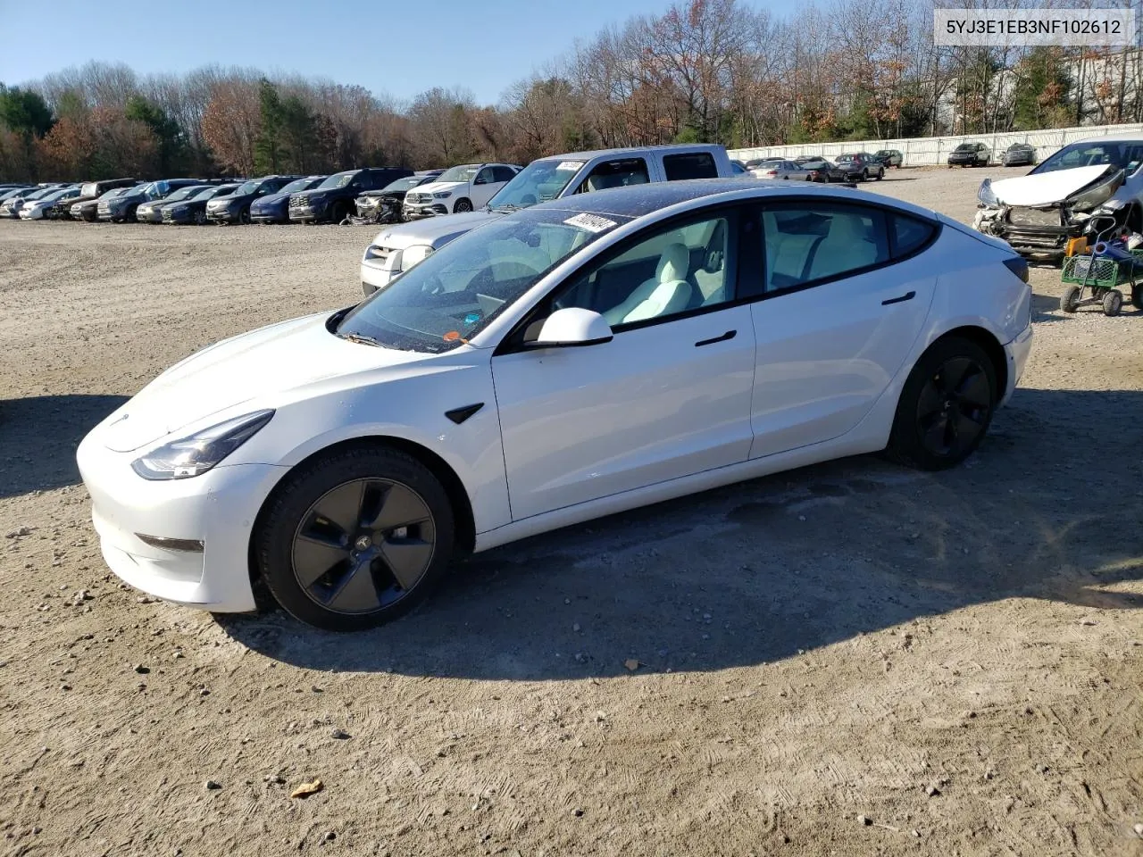 2022 Tesla Model 3 VIN: 5YJ3E1EB3NF102612 Lot: 79009484