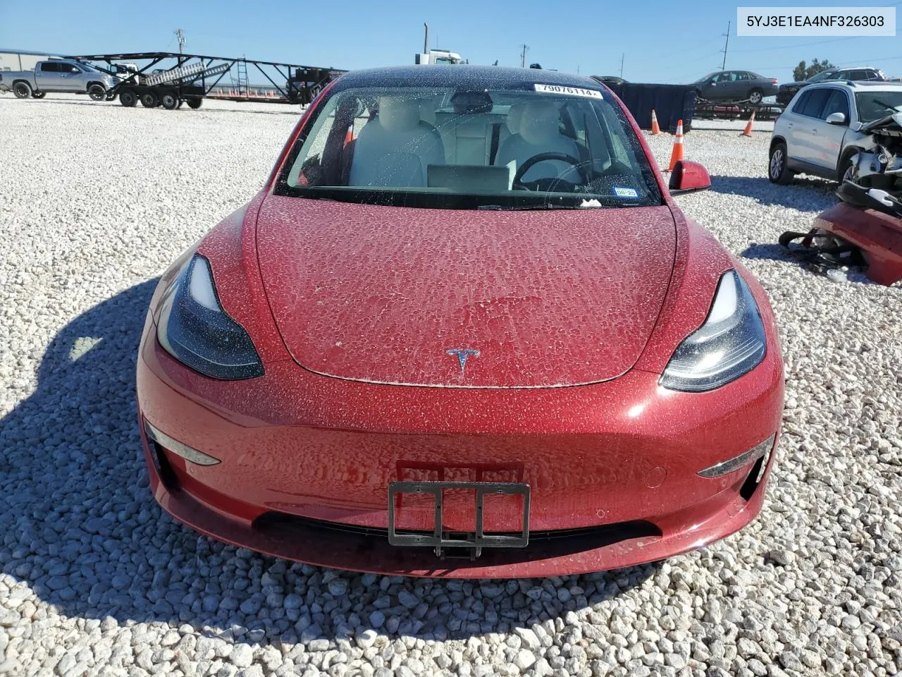 2022 Tesla Model 3 VIN: 5YJ3E1EA4NF326303 Lot: 79076114