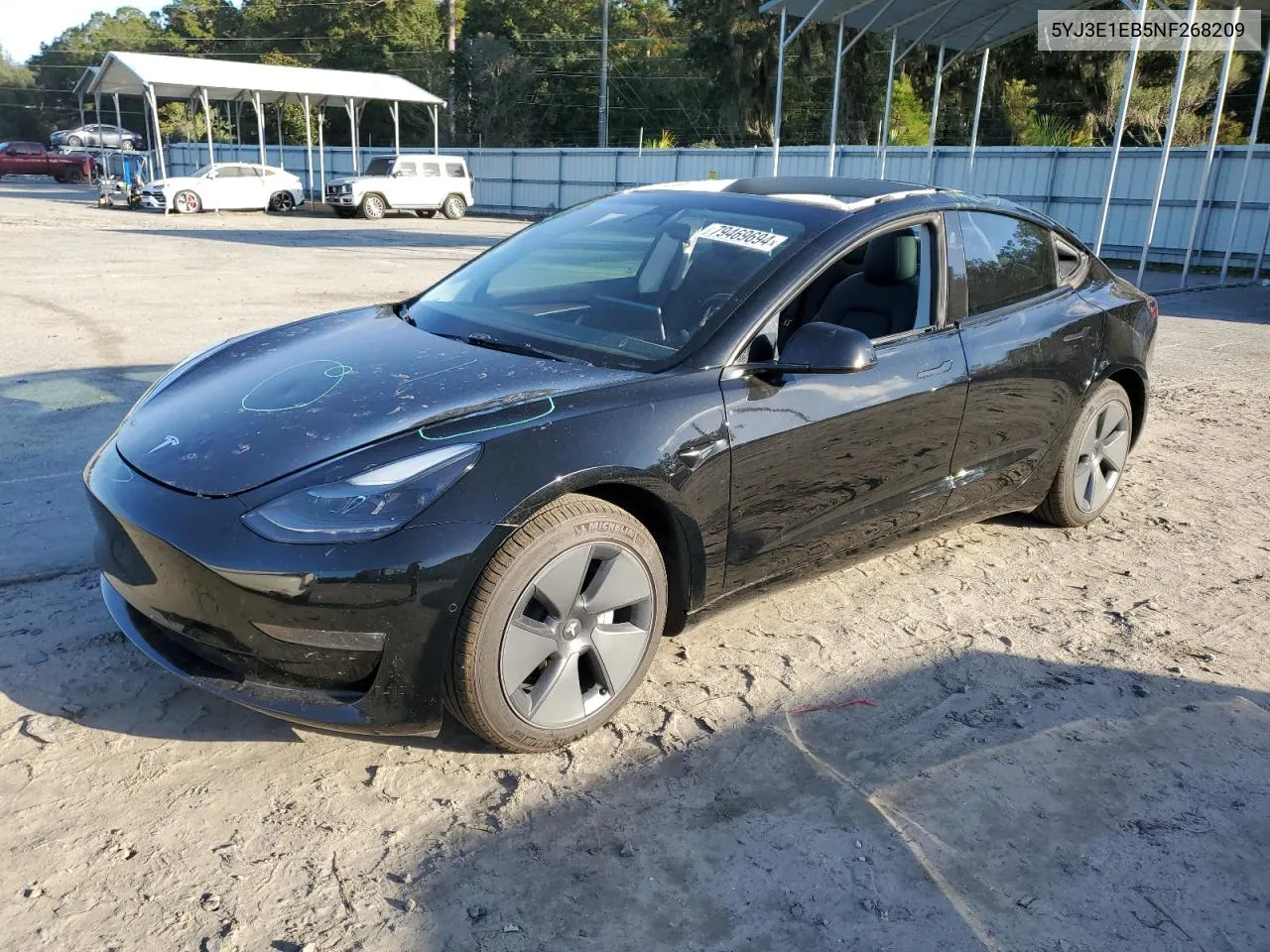 2022 Tesla Model 3 VIN: 5YJ3E1EB5NF268209 Lot: 79469694