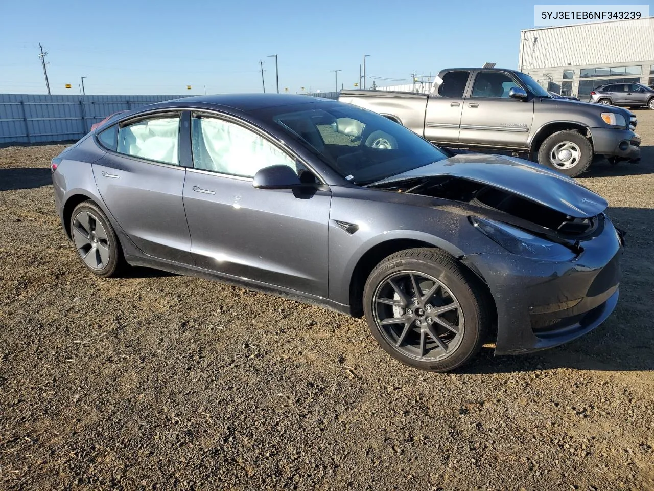 2022 Tesla Model 3 VIN: 5YJ3E1EB6NF343239 Lot: 79717334