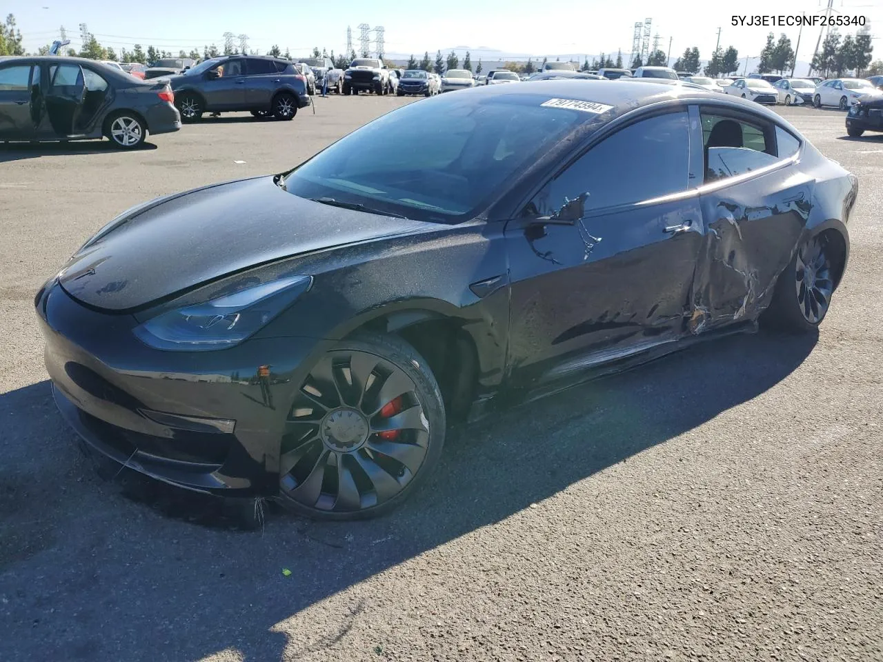 2022 Tesla Model 3 VIN: 5YJ3E1EC9NF265340 Lot: 79774594