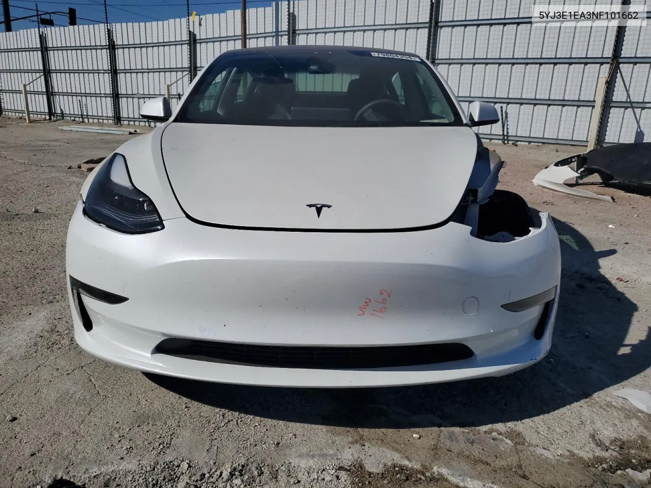 2022 Tesla Model 3 VIN: 5YJ3E1EA3NF101662 Lot: 79804354