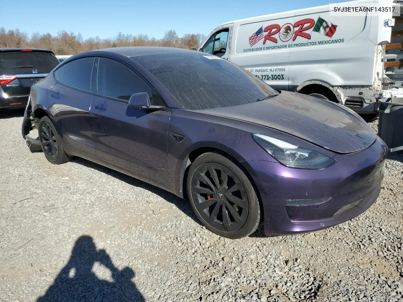 2022 Tesla Model 3 VIN: 5YJ3E1EA6NF143517 Lot: 79936964