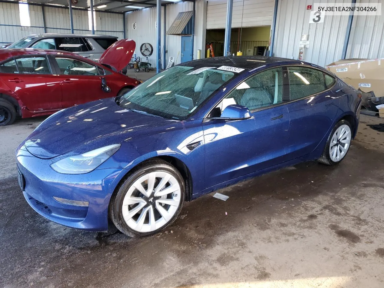 2022 Tesla Model 3 VIN: 5YJ3E1EA2NF304266 Lot: 80013534