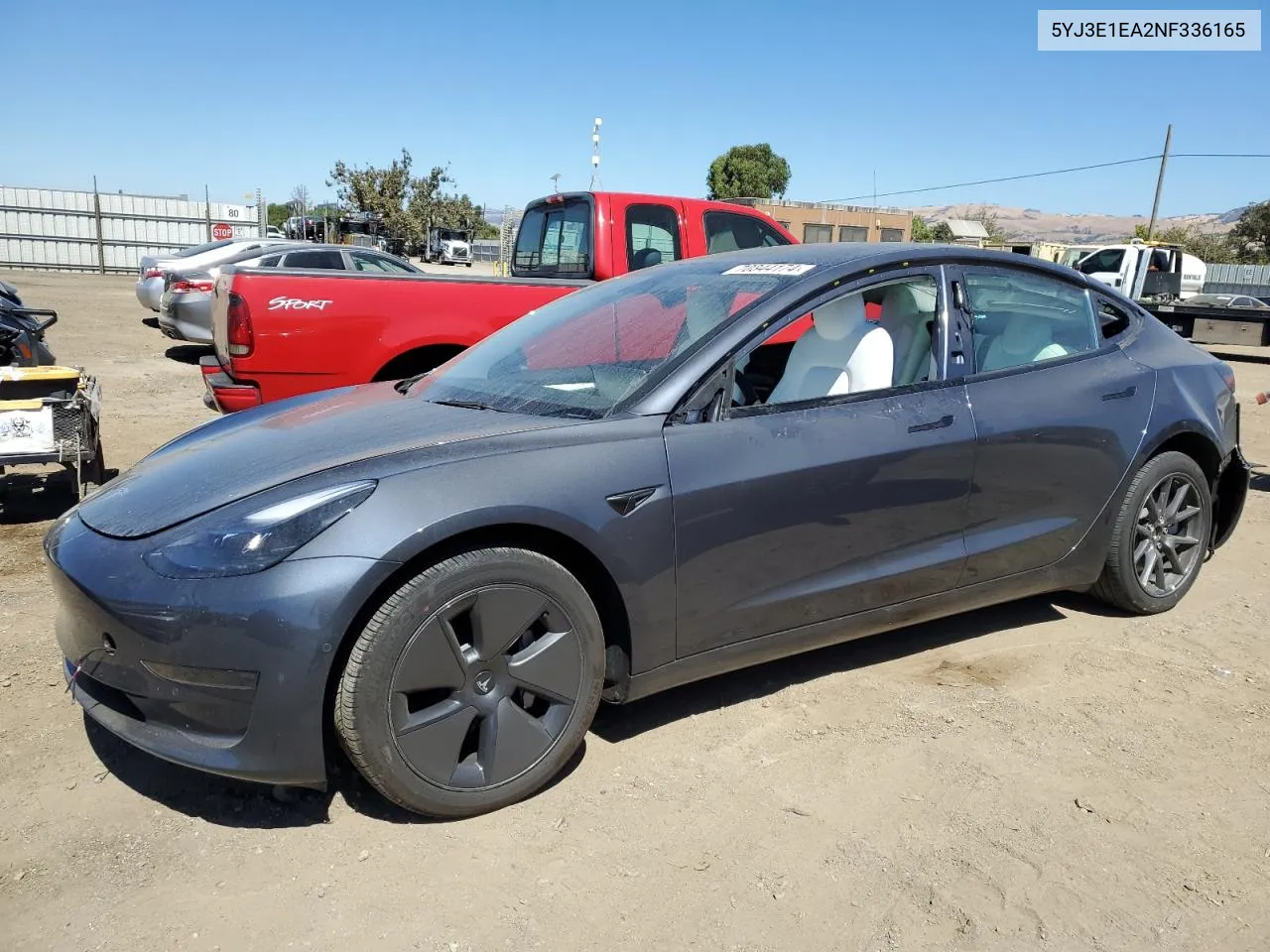 2022 Tesla Model 3 VIN: 5YJ3E1EA2NF336165 Lot: 80166114