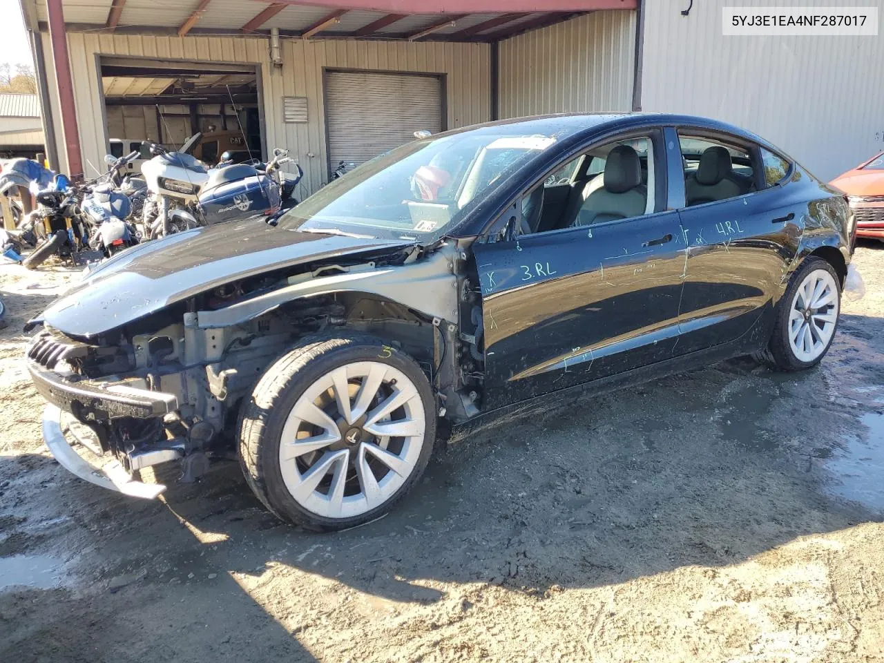 2022 Tesla Model 3 VIN: 5YJ3E1EA4NF287017 Lot: 80203984