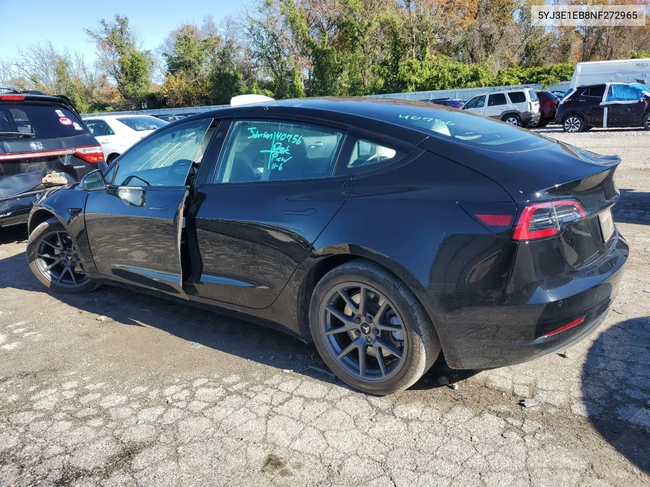 2022 Tesla Model 3 VIN: 5YJ3E1EB8NF272965 Lot: 80770144