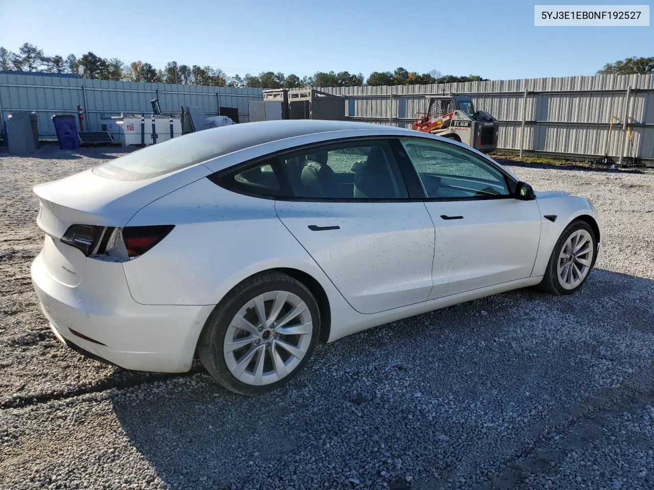 2022 Tesla Model 3 VIN: 5YJ3E1EB0NF192527 Lot: 80938074