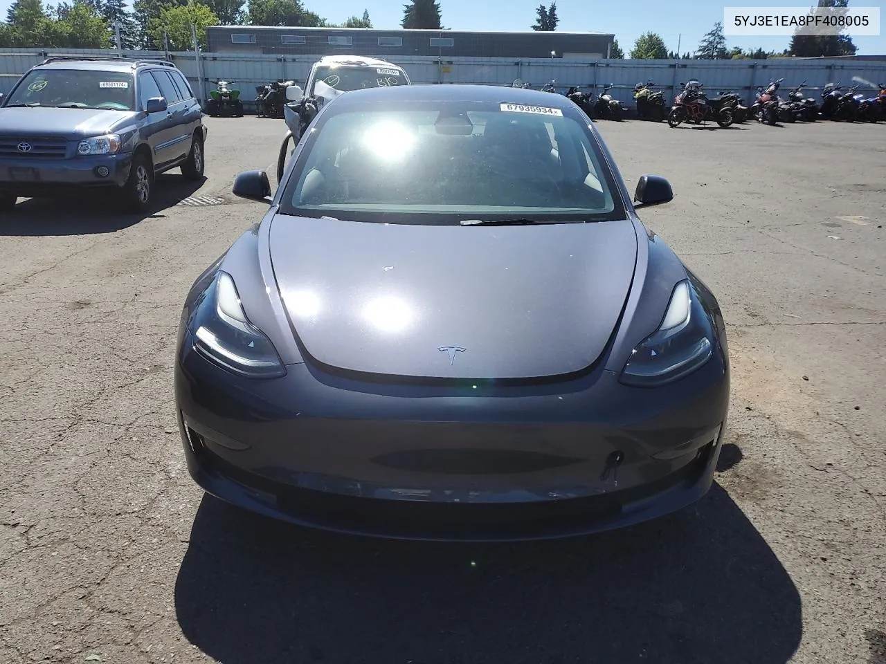 2023 Tesla Model 3 VIN: 5YJ3E1EA8PF408005 Lot: 67935934