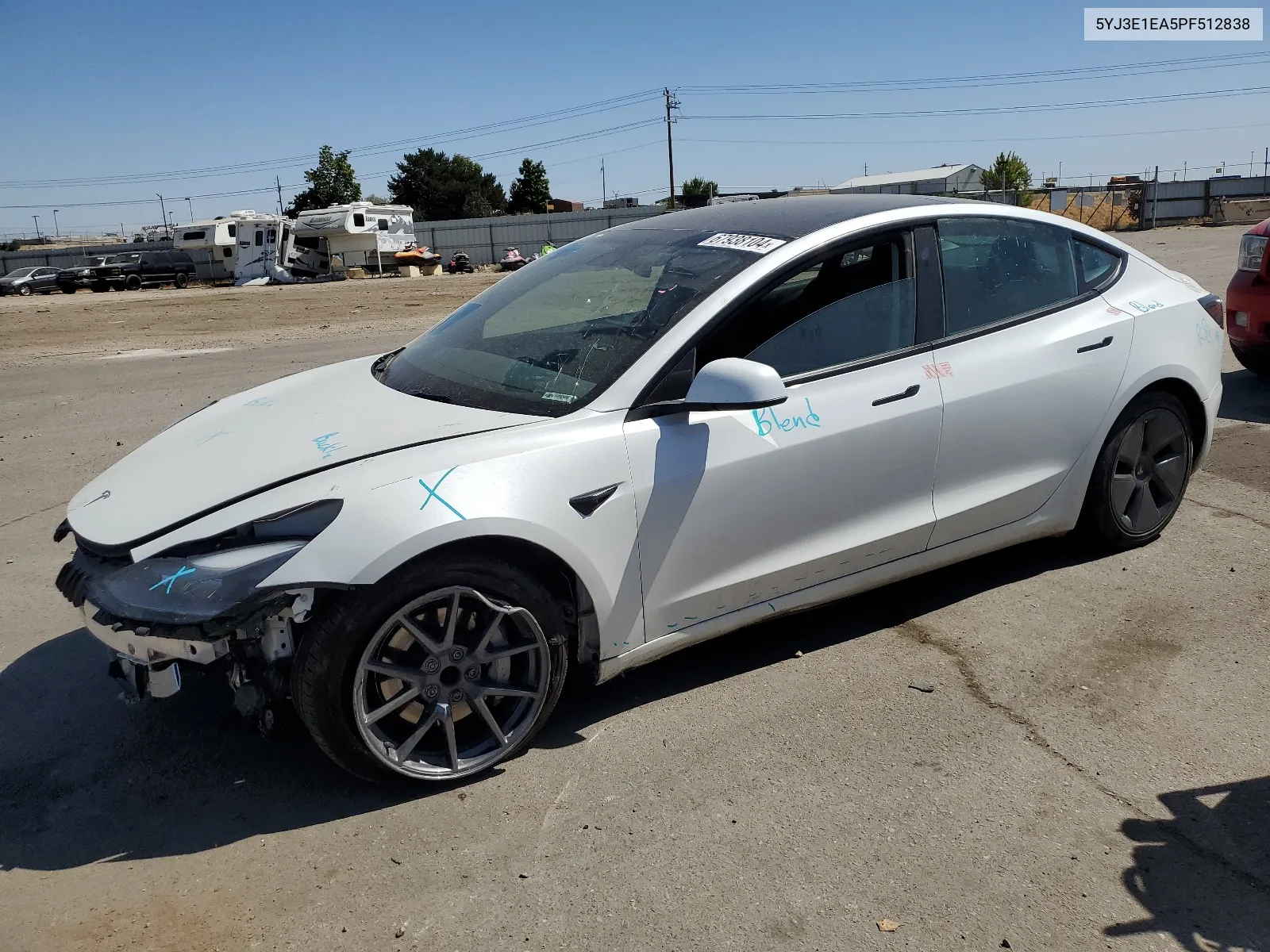 2023 Tesla Model 3 VIN: 5YJ3E1EA5PF512838 Lot: 67938104