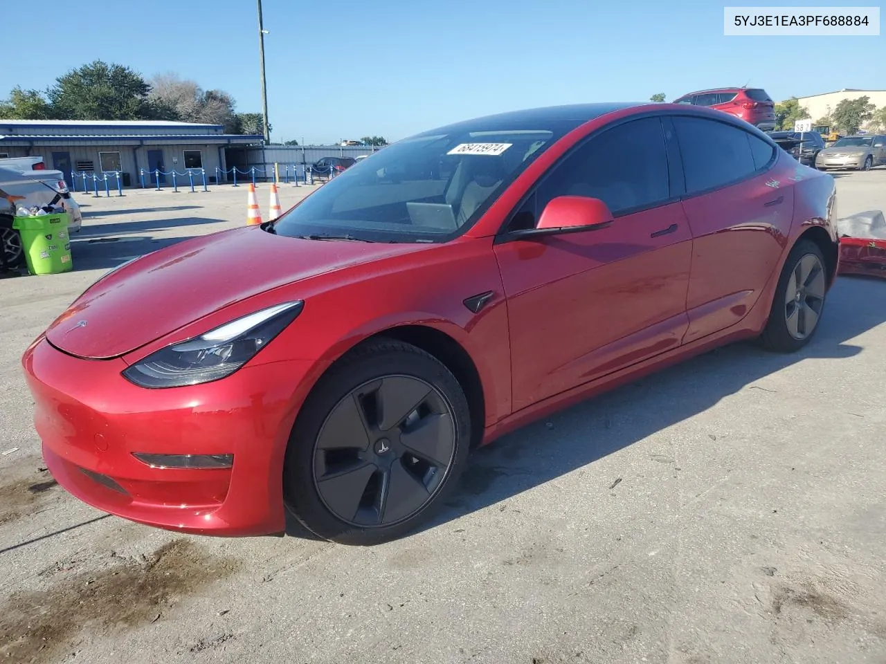 2023 Tesla Model 3 VIN: 5YJ3E1EA3PF688884 Lot: 68415974