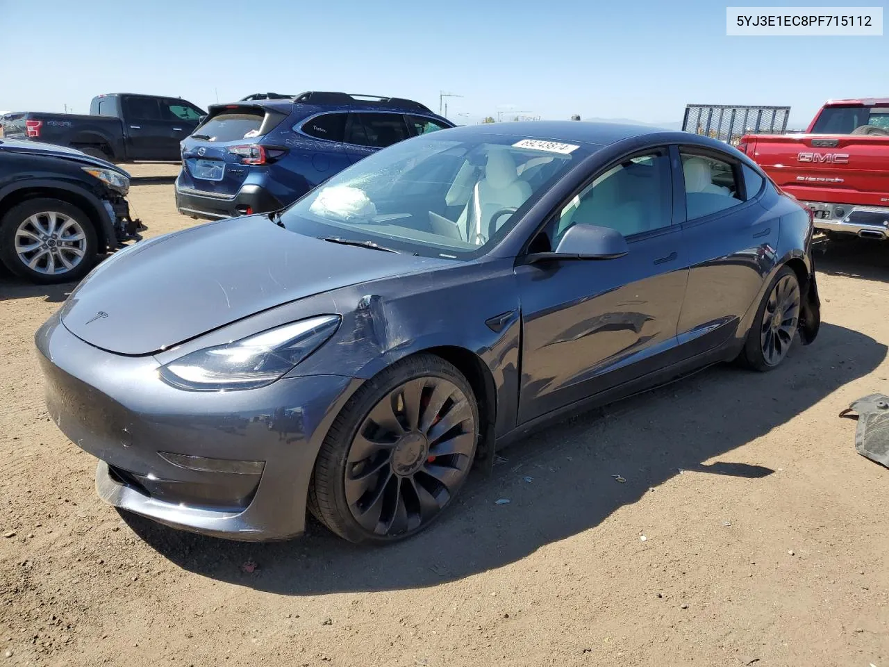 2023 Tesla Model 3 VIN: 5YJ3E1EC8PF715112 Lot: 69243874