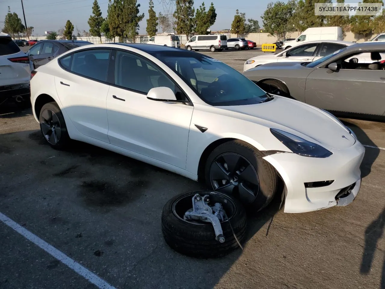 2023 Tesla Model 3 VIN: 5YJ3E1EA7PF417438 Lot: 69816384