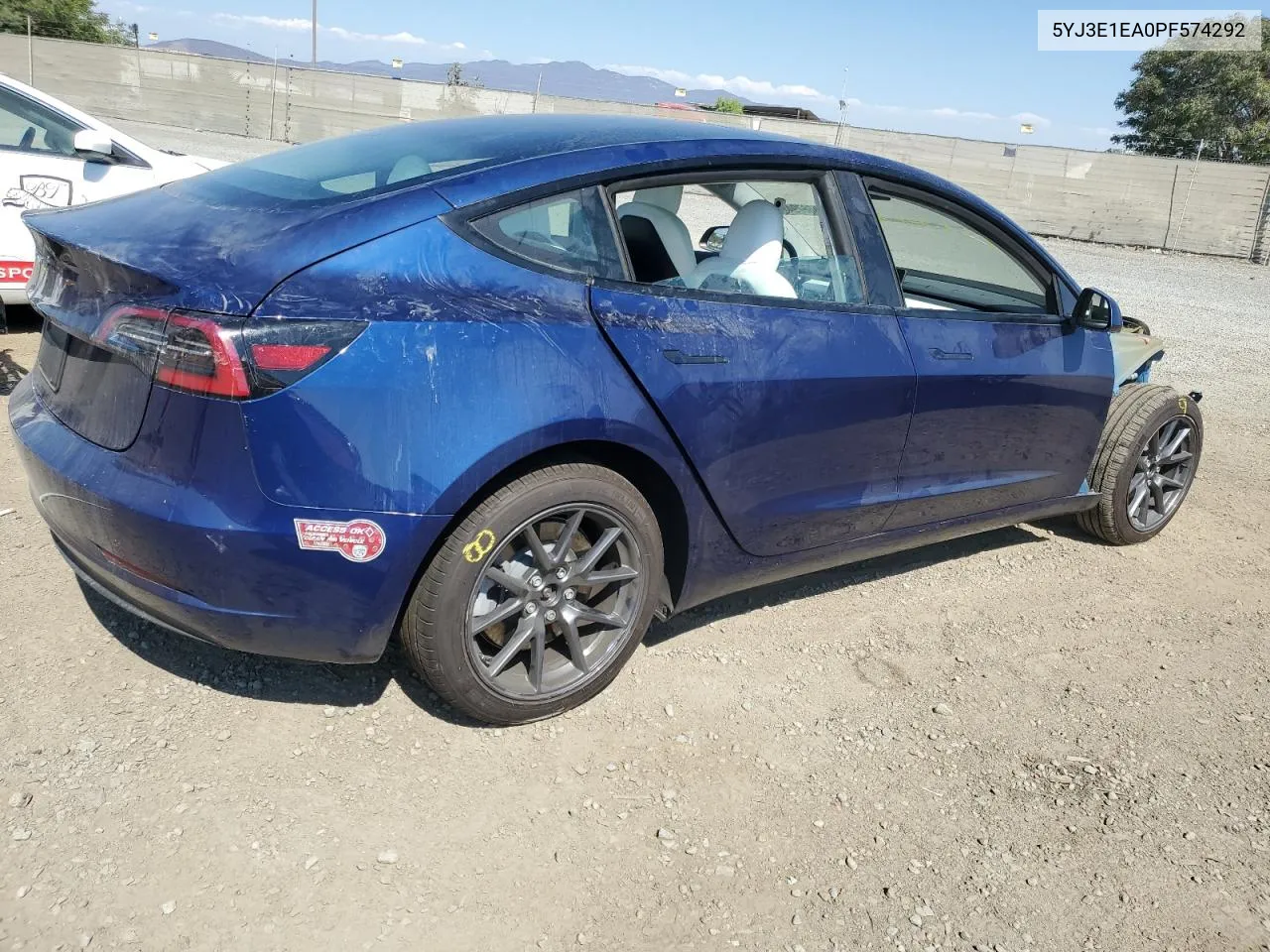 2023 Tesla Model 3 VIN: 5YJ3E1EA0PF574292 Lot: 69866794