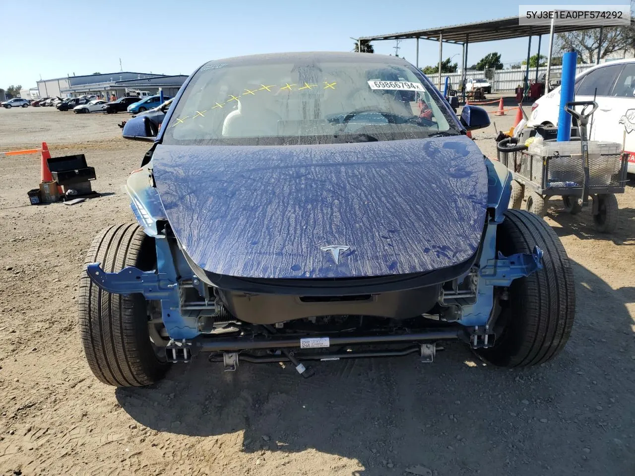 2023 Tesla Model 3 VIN: 5YJ3E1EA0PF574292 Lot: 69866794