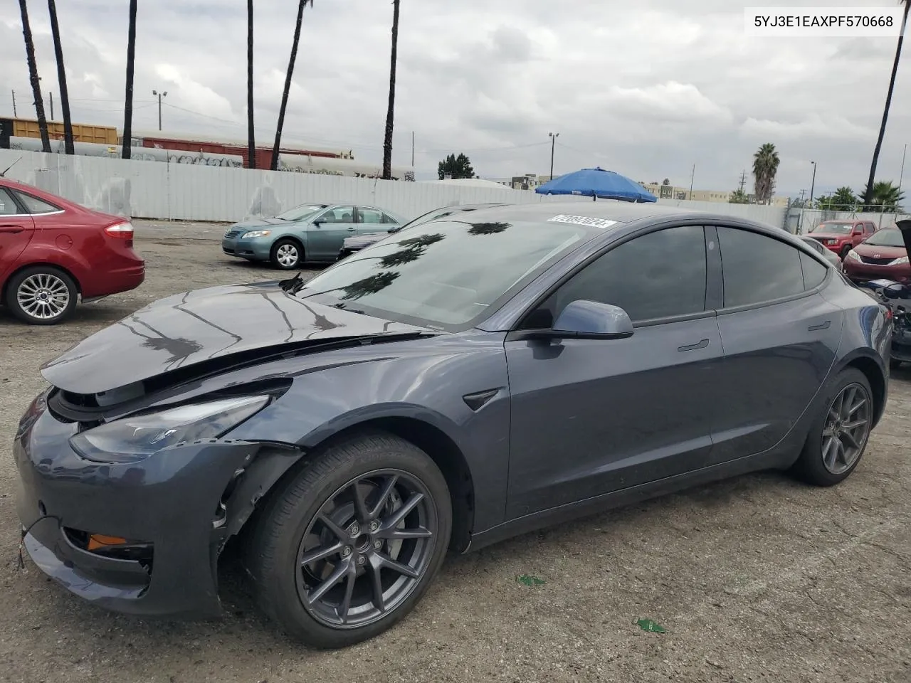 2023 Tesla Model 3 VIN: 5YJ3E1EAXPF570668 Lot: 72097024