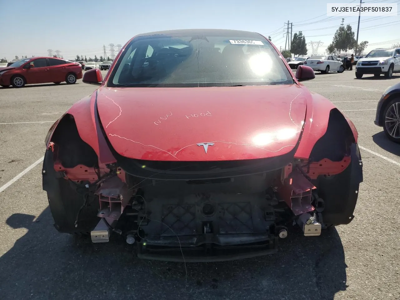 2023 Tesla Model 3 VIN: 5YJ3E1EA3PF501837 Lot: 73363654