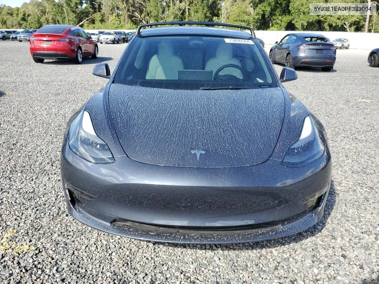 2023 Tesla Model 3 VIN: 5YJ3E1EA0PF383004 Lot: 73890564