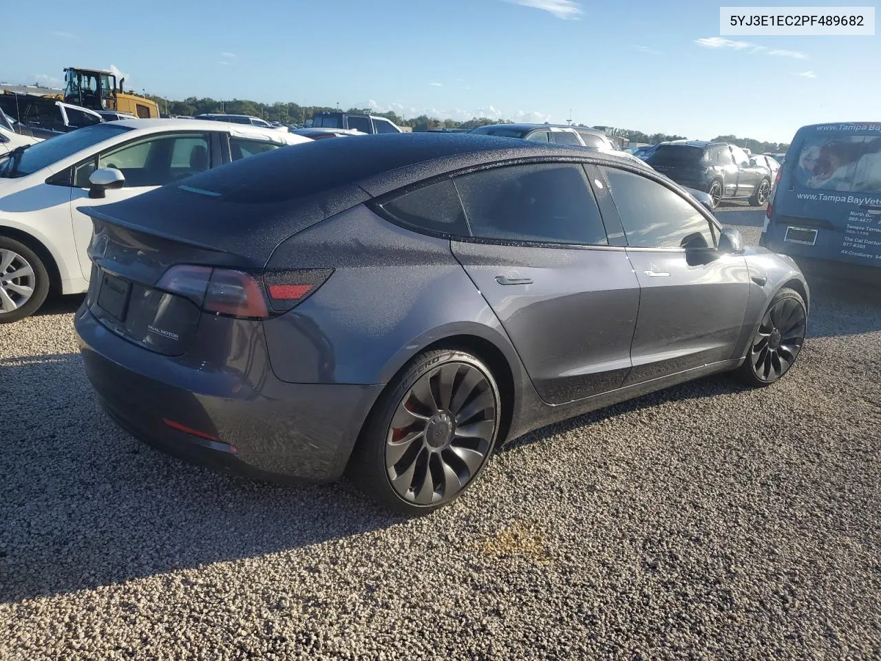 2023 Tesla Model 3 VIN: 5YJ3E1EC2PF489682 Lot: 74070074