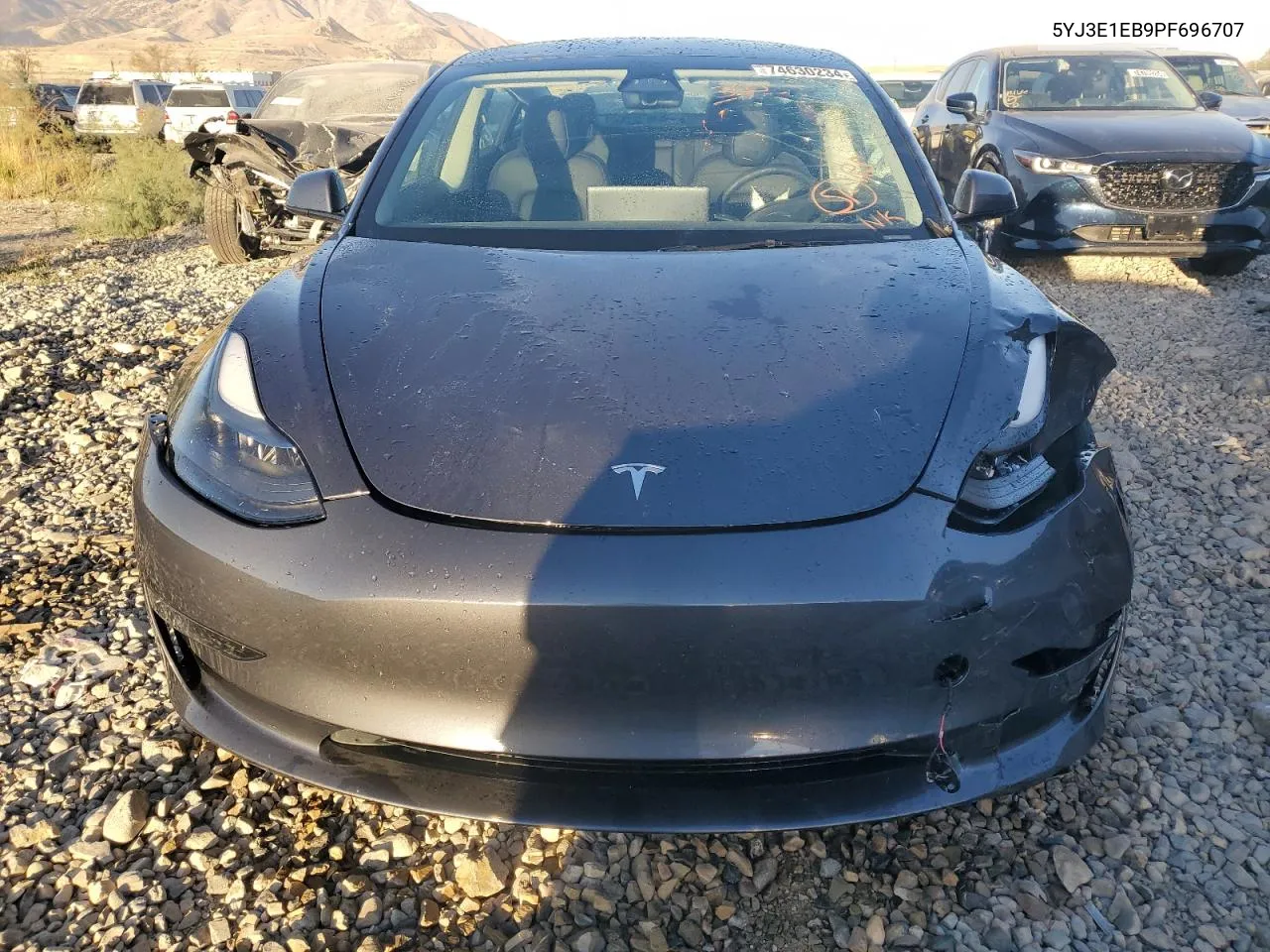 2023 Tesla Model 3 VIN: 5YJ3E1EB9PF696707 Lot: 74630234