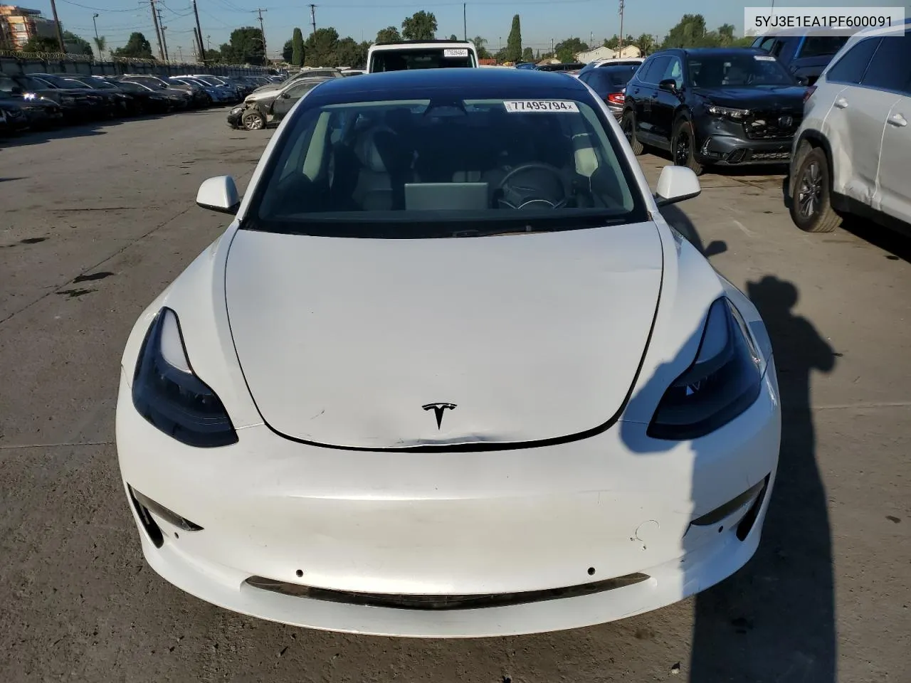 2023 Tesla Model 3 VIN: 5YJ3E1EA1PF600091 Lot: 77495794