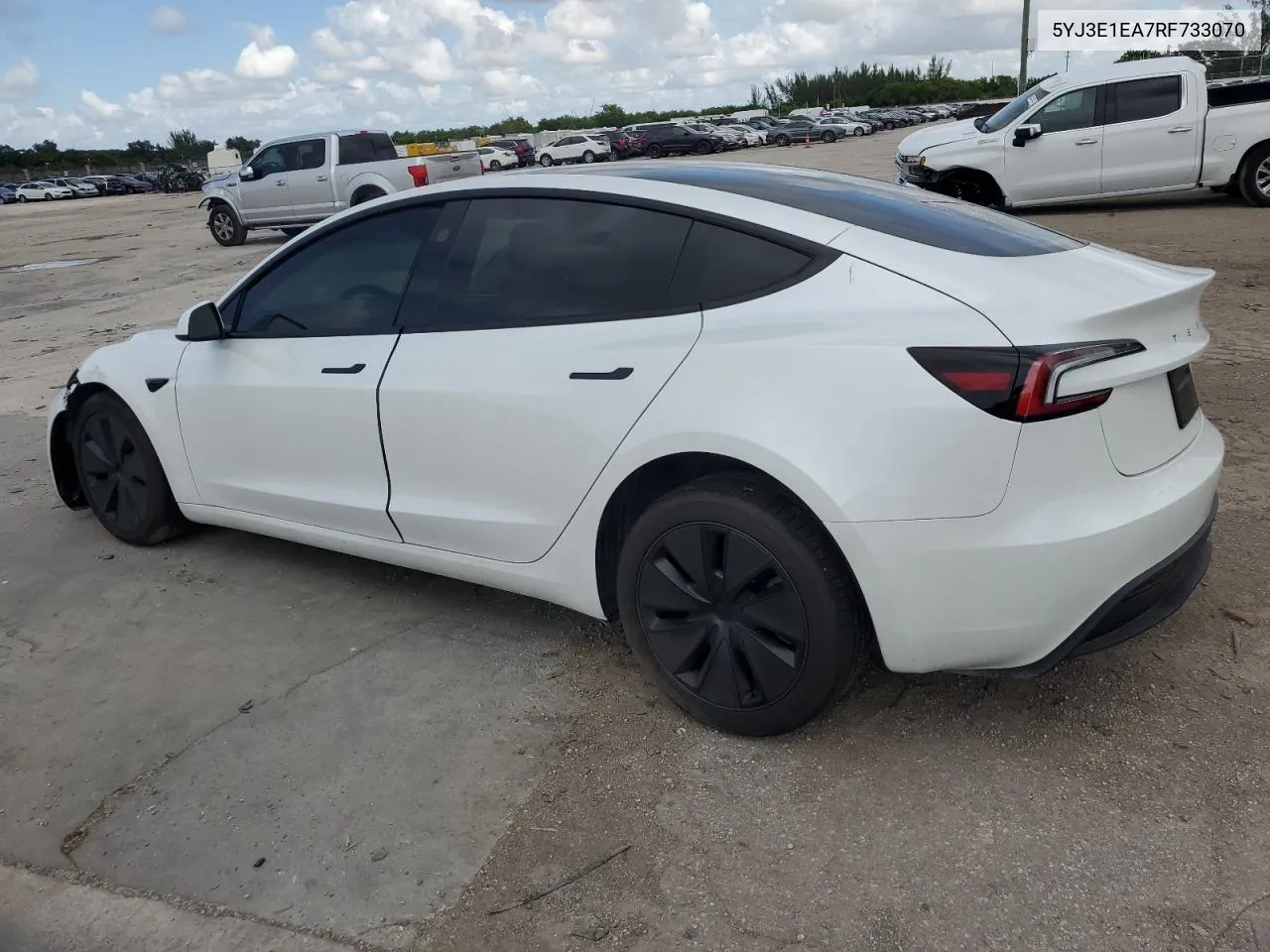 2024 Tesla Model 3 VIN: 5YJ3E1EA7RF733070 Lot: 70663444